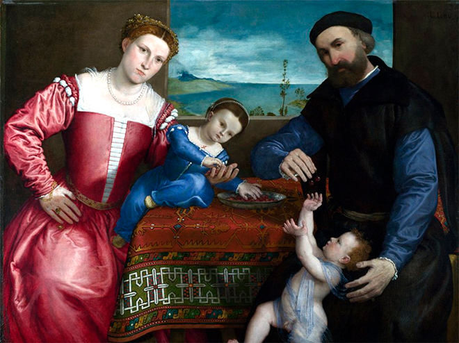 Лоренцо Лотто, «Джованни делла Вольта с женой и детьми», 1547 г.