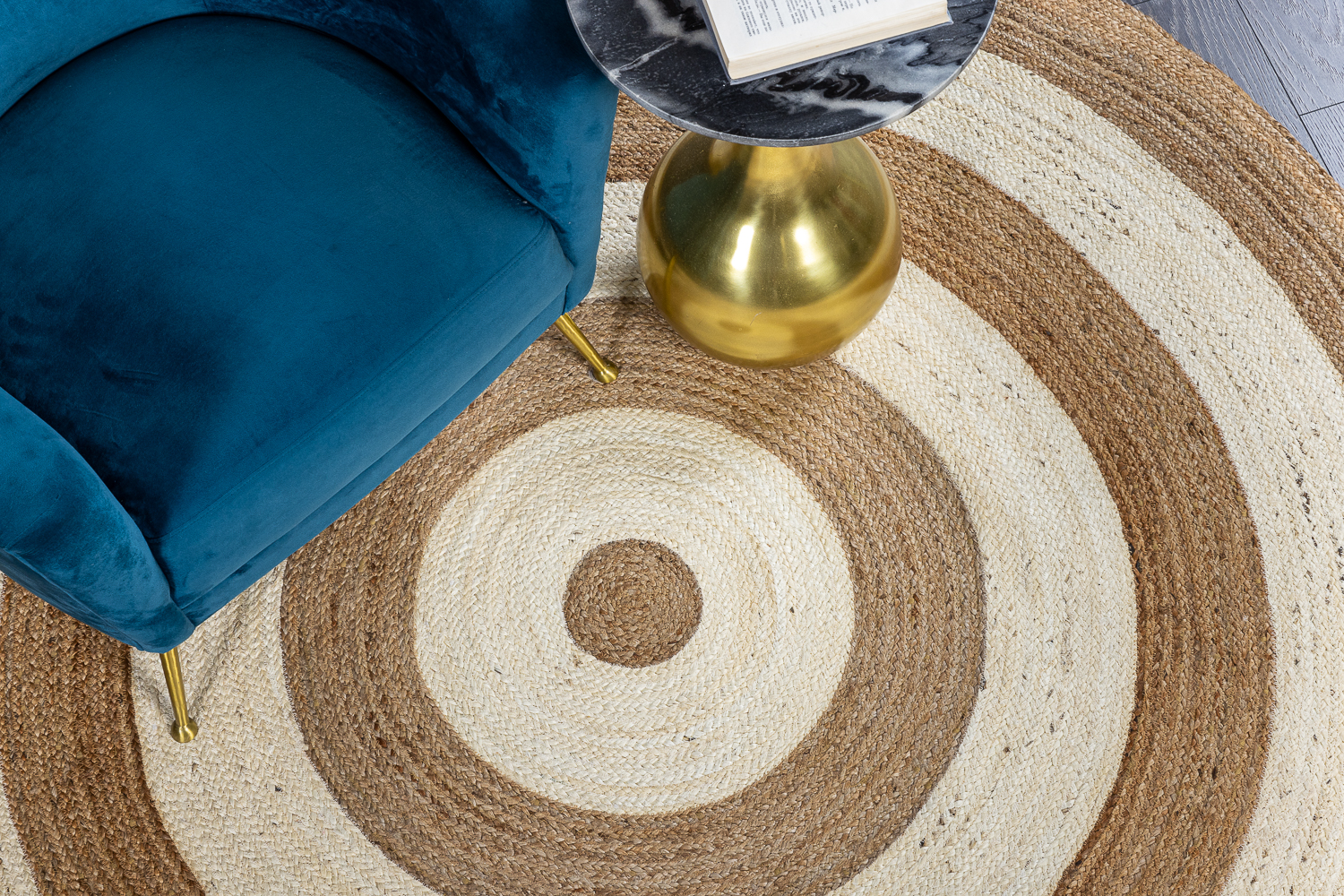 Индийский ковер из джута «JUTE» NAT-CHAMP(Round)