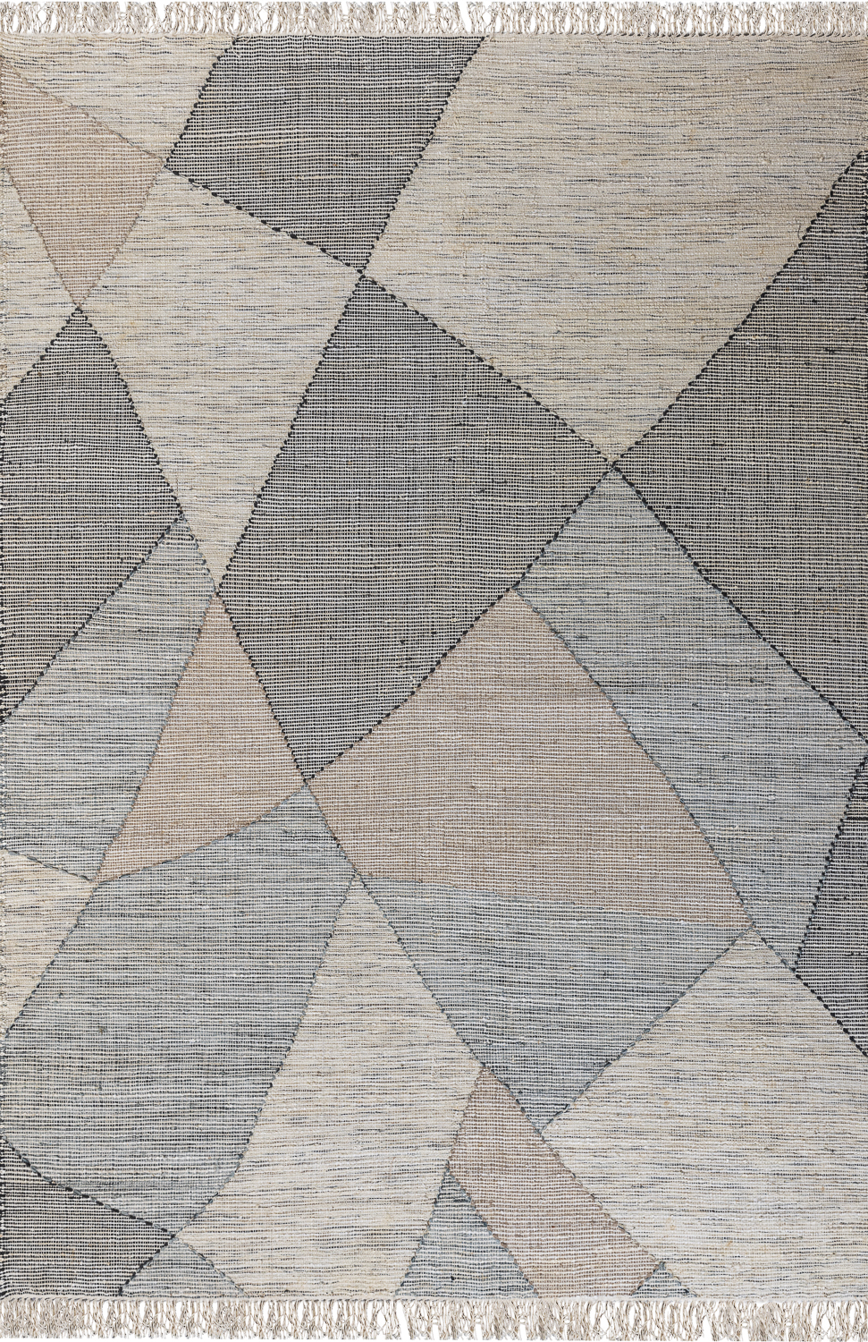 Индийский ковер из джута «MODERN KILIM» NATURAL-AQUA