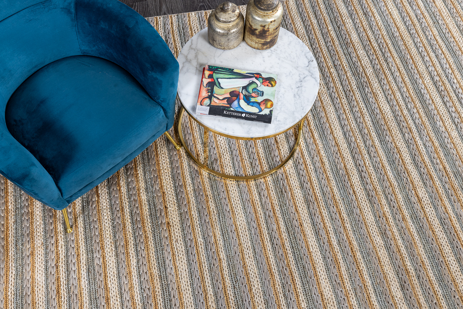 Индийский ковер из джута «JUTE MODERN» NATURAL-SILVER