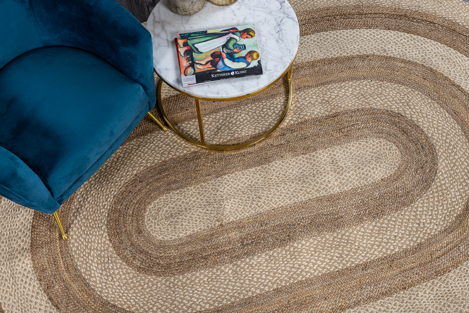 Индийский ковер из джута «JUTE» NAT-BEIGE(Oval)