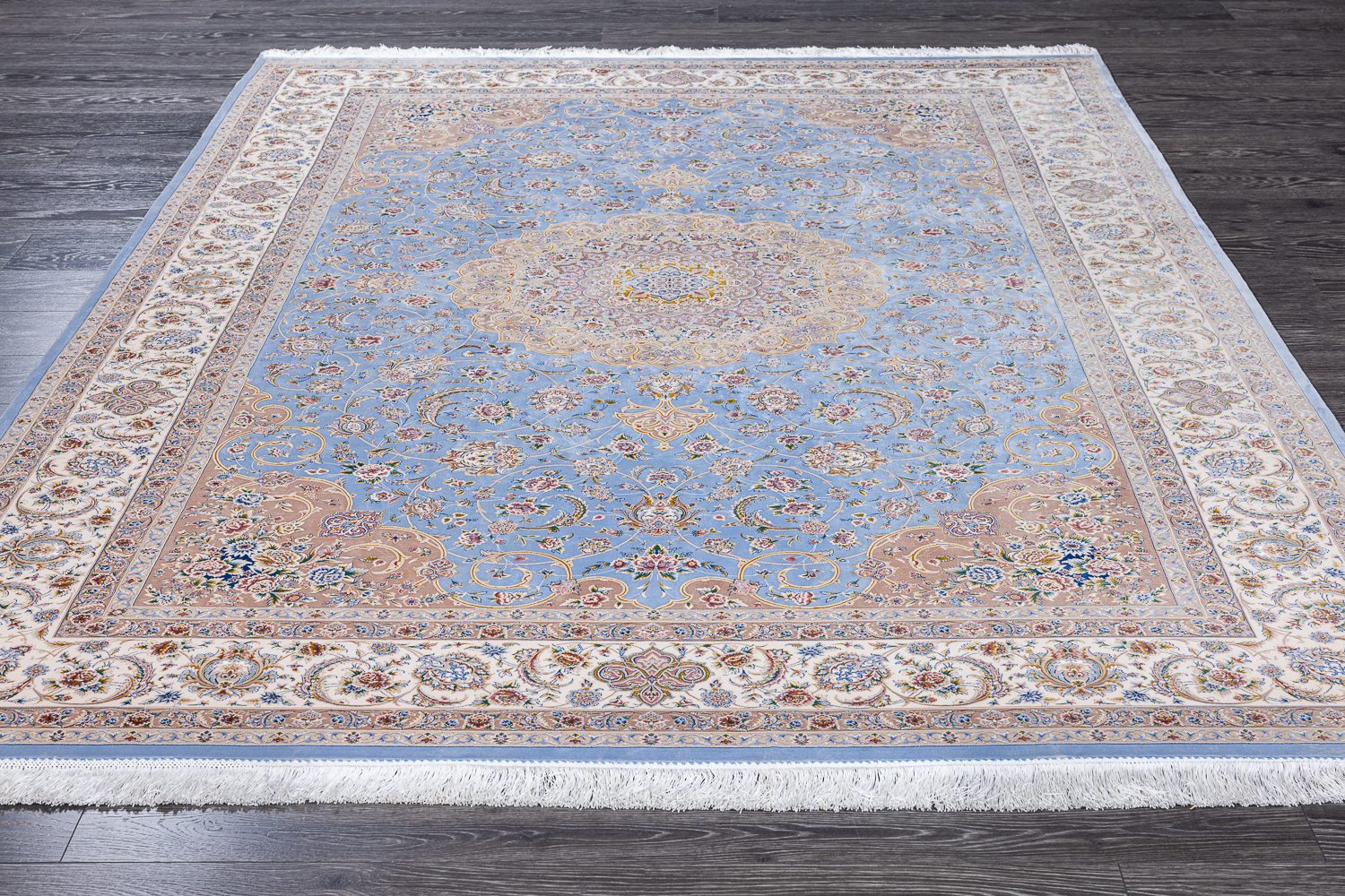 Иранский ковер из шёлка, модала и акрила «MASTERPIECE QUM» 034-22-Shahan-1526-BLUE