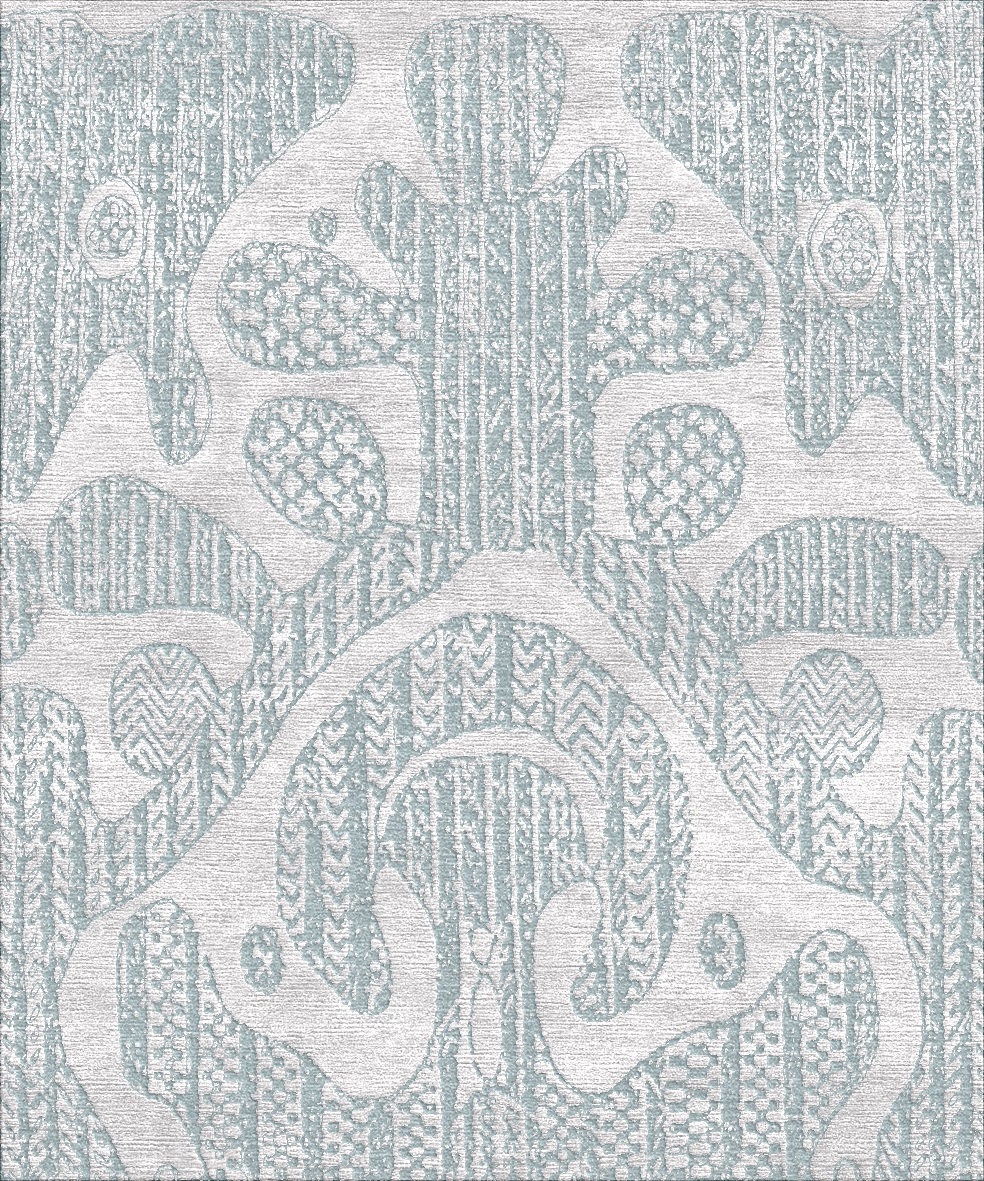 Индийский ковер из арт-шёлка и шерсти «Art de Vivre by DETALI» design Inessa Koroleva «ONEGA FOG»