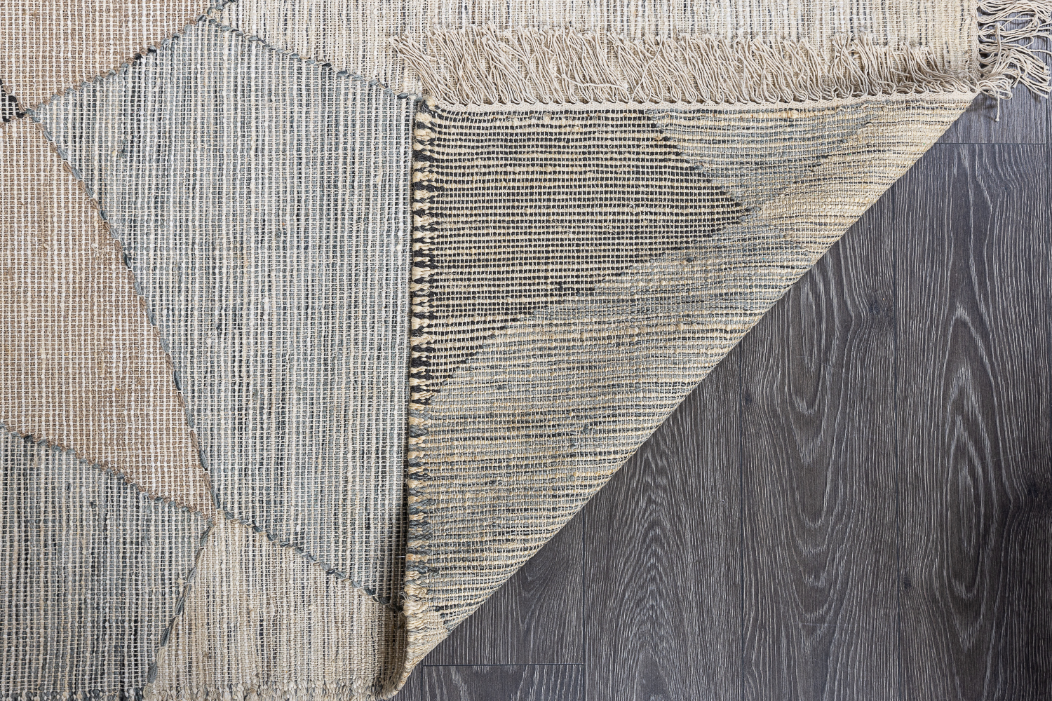 Индийский ковер из джута «MODERN KILIM» NATURAL-AQUA