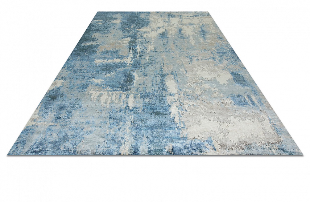 Индийский ковер из арт-шёлка и хлопка «STORM» FR1217C-BLU-NEW