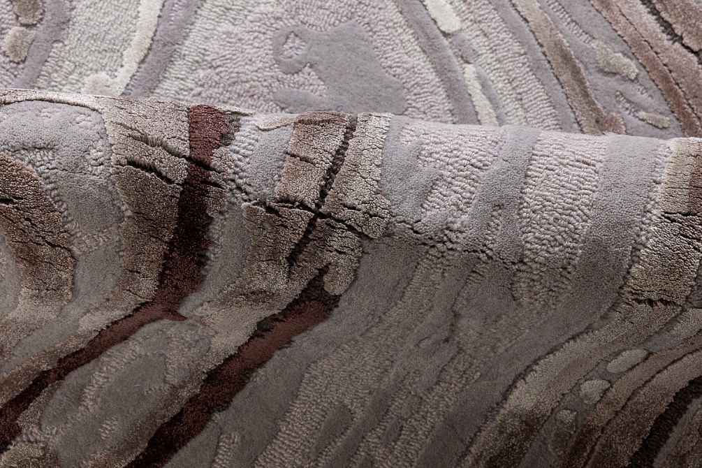 Индийский ковер из шерсти, бамбукового шёлка и хлопка «KUMO» BLK-01