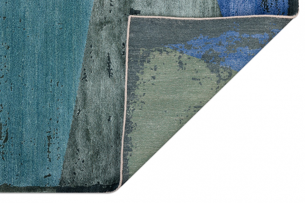 Индийский ковер из бамбукового шёлка, шерсти и хлопка «CHAOS THEORY» ESK375-AWHITE-CAQUA 8