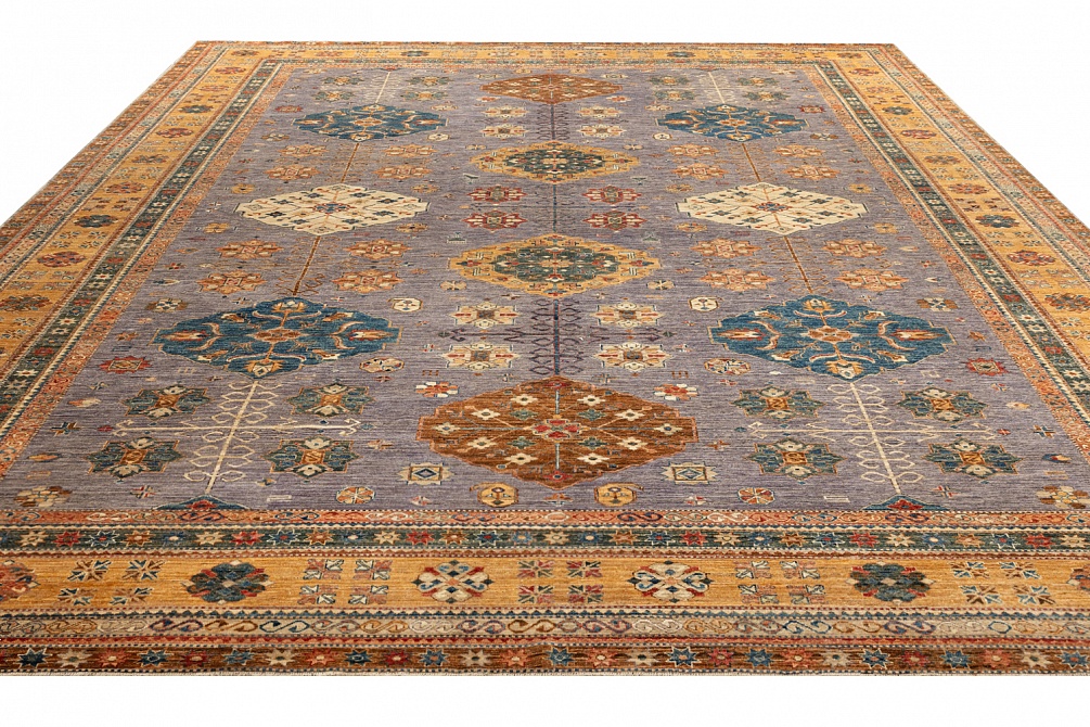 Пакистанский ковер из шерсти «KAZAK ROYAL» 232583-GREY-GLD 3