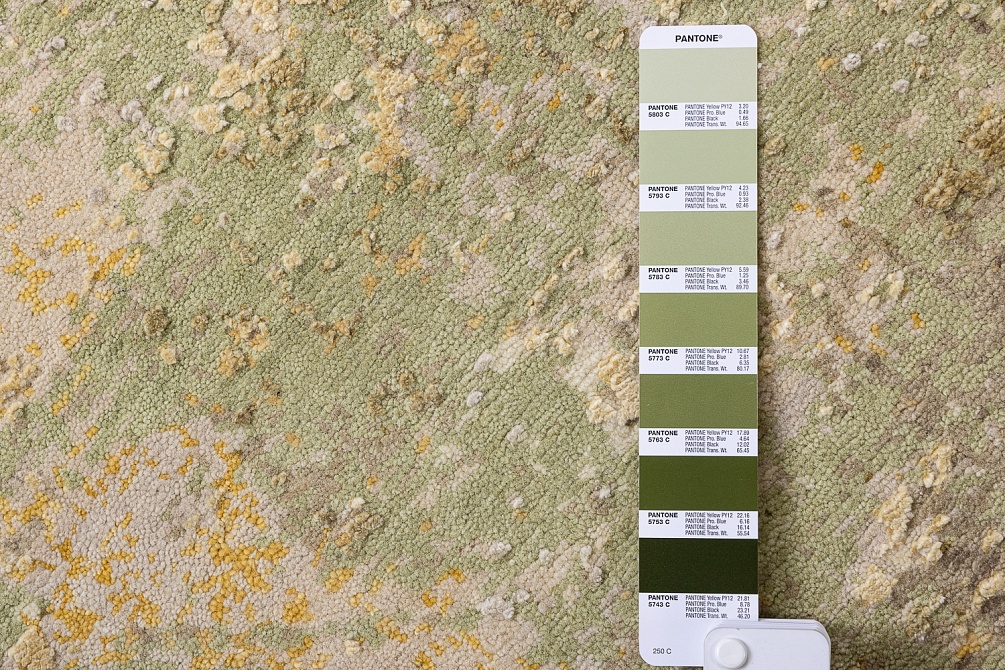 Индийский ковер из шерсти и шёлка «HOLLYWOOD ART» CE9318-GREEN(Round)