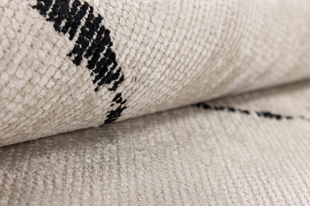 Турецкий ковер из хлопка, вискозы и акрила «SHELL» 3704-TRACE BLACK - ECRU 5