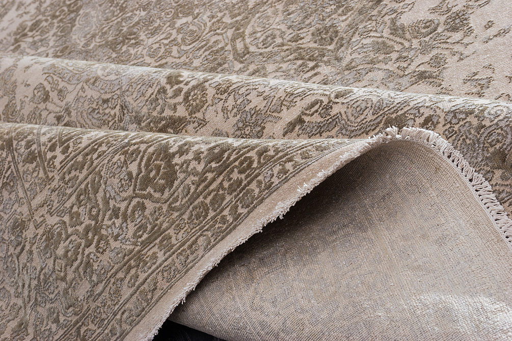Индийский ковер из шерсти и шёлка «BURANO» WS2-BGE-GRY