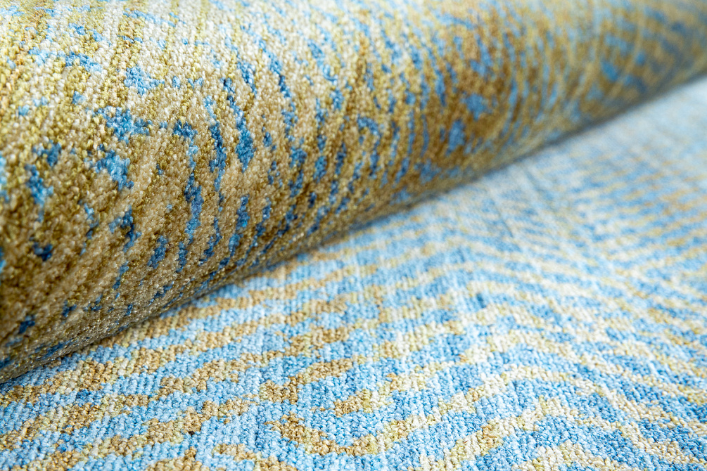 Турецкий ковёр из полиэфирного шёлка «MYSTIC» 0567A-GREEN-BLUE