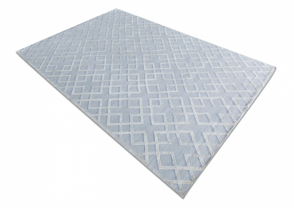 Непальский ковер из шерсти и эвкалиптового шёлка «ART DECO RUGS» RHOMB BLUE AIR(90529)