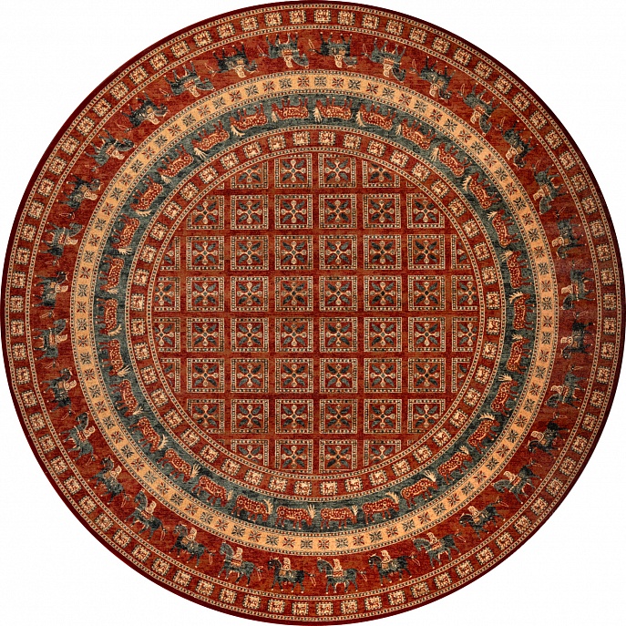 Бельгийский ковер из шерсти «KASHQAI» 4301-300(Round) 1