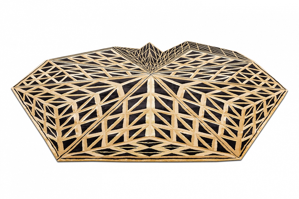 Индийский ковер из шерсти, арт-шёлка и хлопка «Art de Vivre by DETALI» design Victoria Mikhno «INTRICATE BLACK»