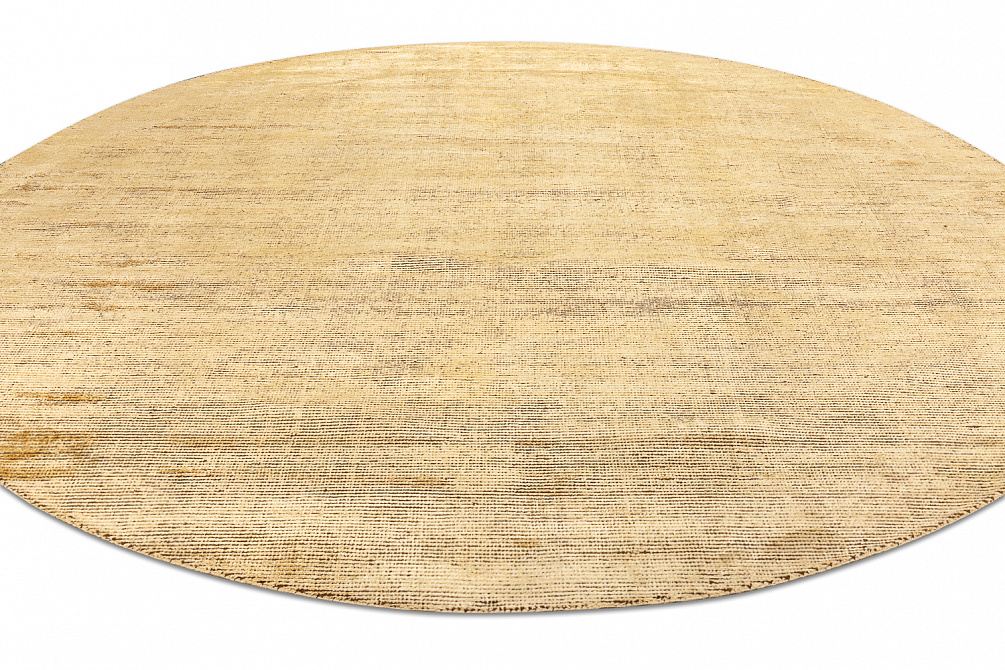Индийский ковер из шерсти и арт-шёлка «MURUGAN» PLAIN-ANT-GLD-DC01/F033(Round)