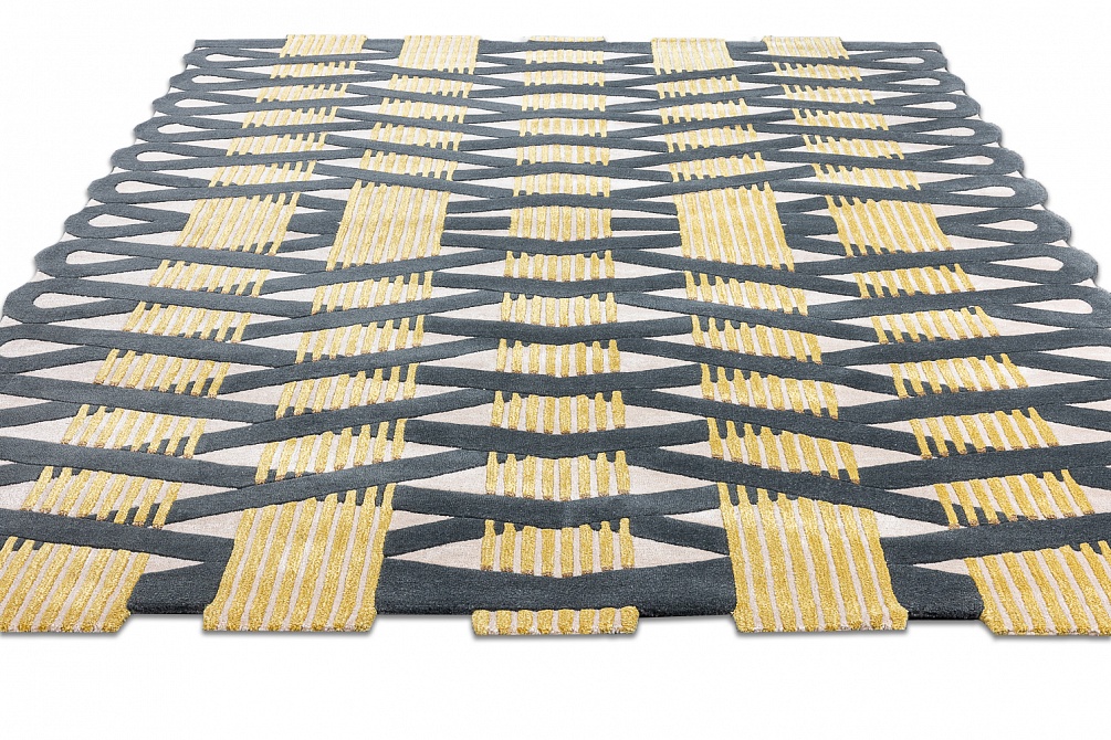 Индийский ковер из шерсти, арт-шёлка и хлопка «IRREGULAR» TOP9061-L.GRAY-L.GRAY 2