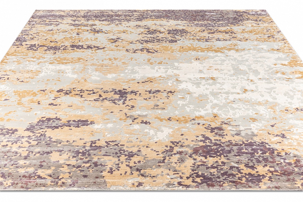 Индийский ковер из арт-шёлка, шерсти и хлопка «CHROME GOLD» 2-MULTI