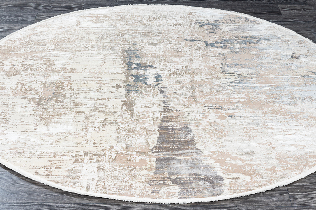 Турецкий ковёр из эвкалиптового шёлка и акрила «SIRIUS» 1931-BGE(ROUND)