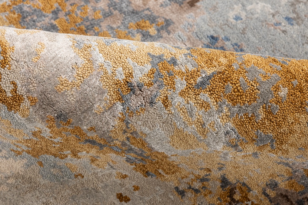 Индийский ковер из бамбукового шёлка, шерсти и хлопка «CHAOS THEORY» ESK351-AWHITE-FDENIM 4