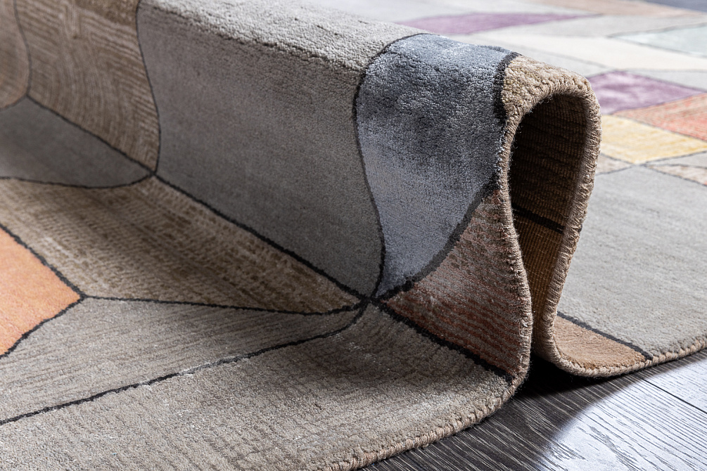 Индийский ковёр из шерсти и бамбукового шёлка «CHAOS THEORY» ESK726-MINK-PCAR