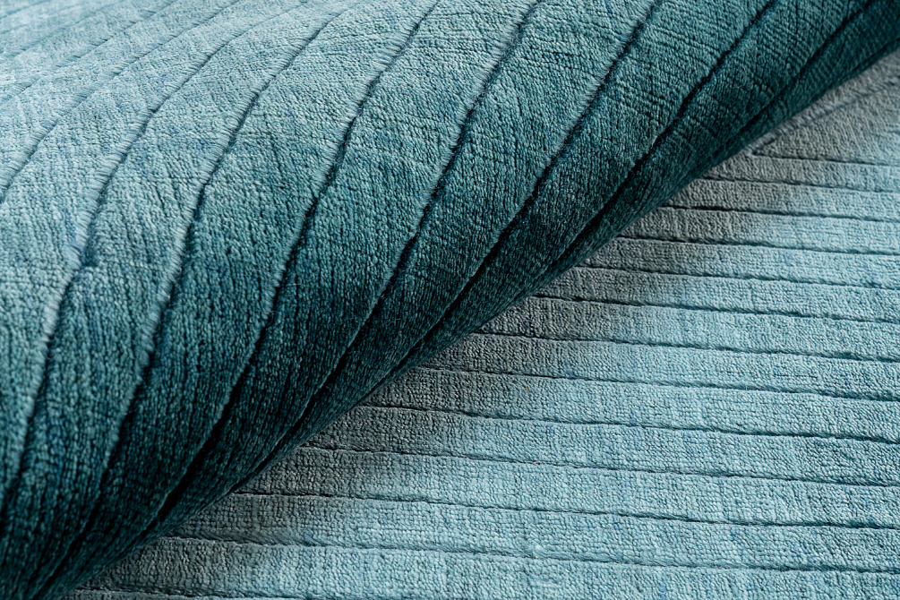 Индийский ковёр из арт-шёлка и шерсти «JAZZ» 2019009-BLUE