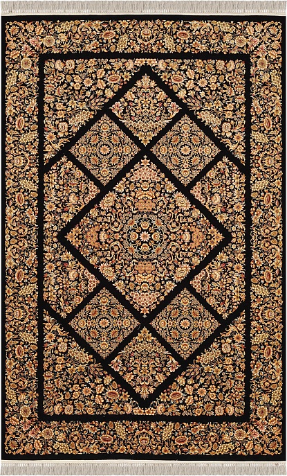 Иранский ковер из синтетики «VERSACE» ZARBAFT-BLK
