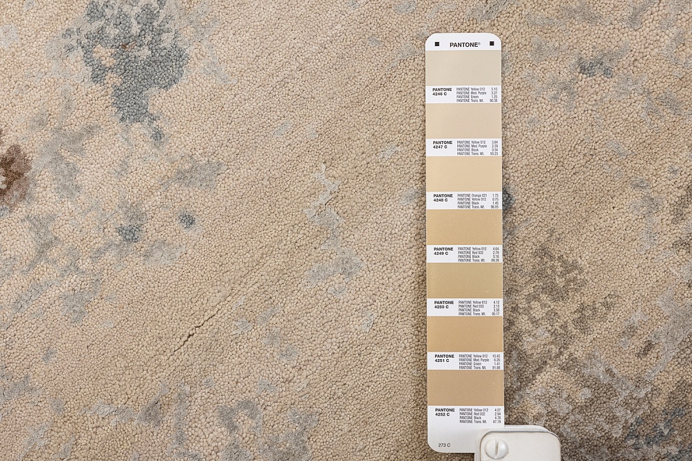 Индийский ковер из бамбукового шёлка, шерсти и хлопка «CHAOS THEORY» ESK351-AWHITE-FDENIM 11