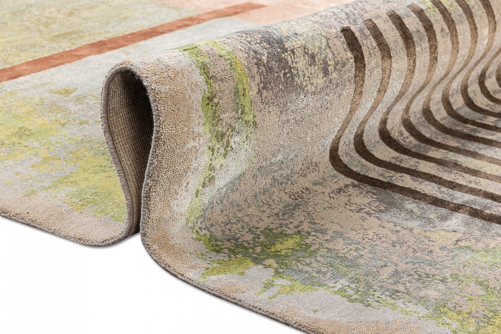 Индийский ковер из бамбукового шёлка, шерсти и хлопка «CHAOS THEORY» ESK369-CGREY-LTWIST 11