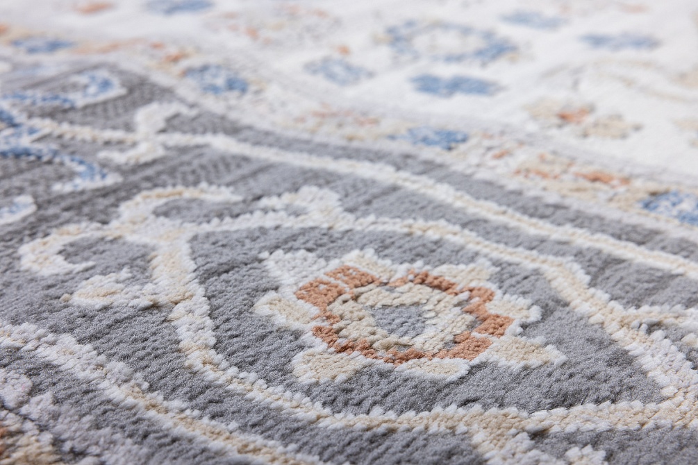 Турецкий ковер из полиэстера и полипропилена «ALAMO» 31850A-CRE-GRY