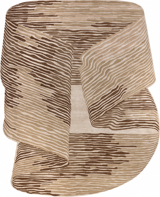 Индийский ковер из бамбукового шёлка, шерсти и хлопка «LUCIO» TOP262-AWHITE-TBROWN