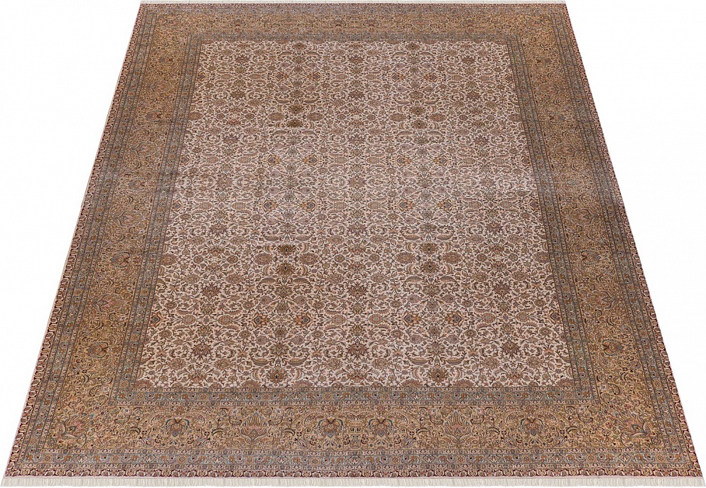 Индийский ковер из шёлка «KASHMIR SILK 24Х24» WC 2009 CREAM (367x493) 2
