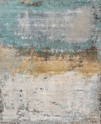 Индийский ковер из бамбукового шёлка, шерсти и хлопка «CHAOS THEORY» ESK351-WHITE-FTURQ 1