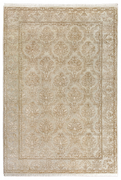 Индийский ковер из шерсти и арт-шёлка «KING OF AGRA» NO67-CRE-CRE