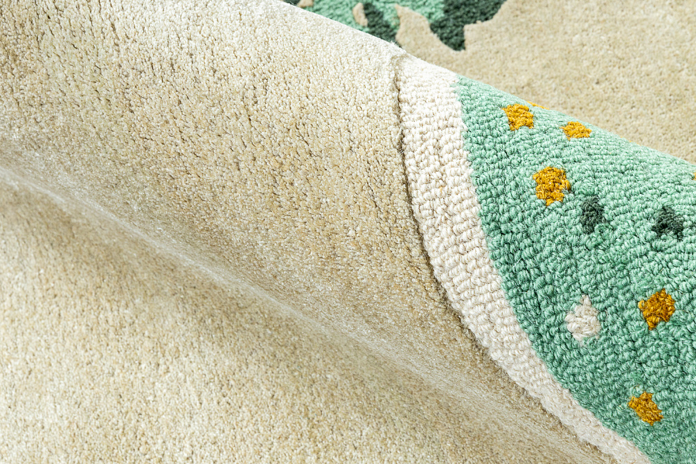 Индийский ковёр из шерсти и арт-шёлка «TED BAKER» Cactus Grey 56201