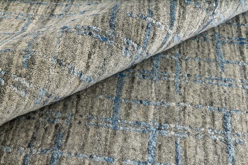 Индийский ковер из шерсти и арт-шёлка «DJOTTO» BFE-SILVER-BLUE