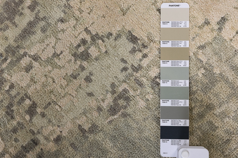 Индийский ковер из шёлка и шерсти «HOLLYWOOD ART» JS38-IVORY-SILVER(Round)