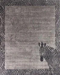 Индийский ковер из шерсти и арт-шёлка «CARTIE COLLECTION» ZEBRA-02-SILVER 1