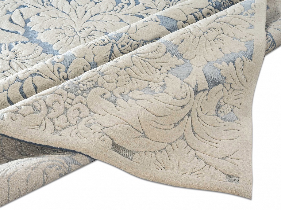 Непальский ковер из шерсти и шёлка «ART COLLECTION» DAMASK GR-D.BLUE-L.BLUE(90275)