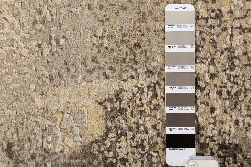 Индийский ковер из шерсти, шёлка и хлопка «HOLLYWOOD ART» CE9296A-CHARCOAL-YELLOW