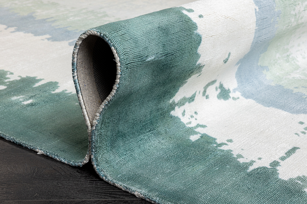 Индийский ковёр из арт-шёлка «OCEAN» MLT-BLU