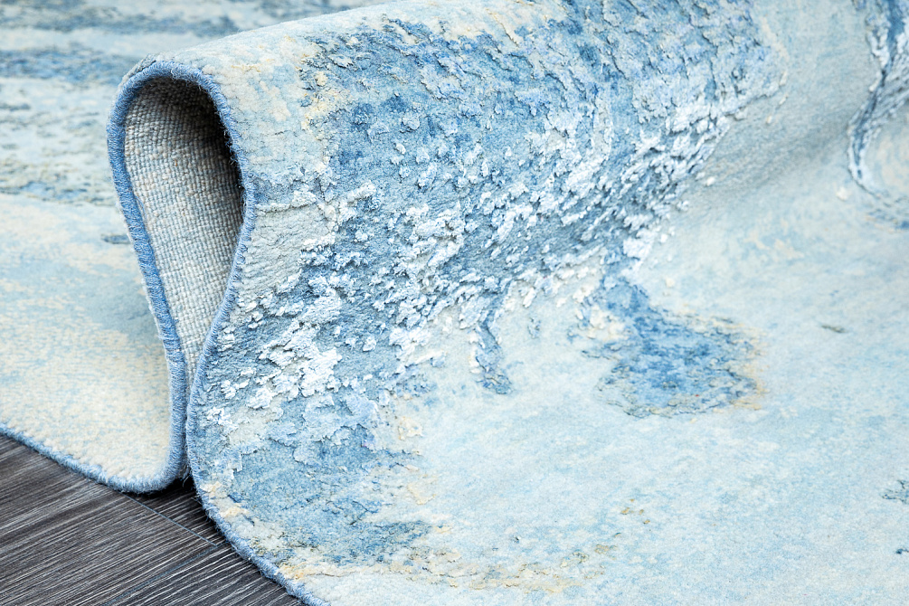 Индийский ковёр из шерсти и шёлка «WEST HOLLYWOOD» PJ1757-BLUE