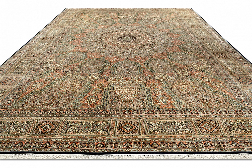 Индийский ковер из шёлка «KASHMIR SILK 24Х24» CEILING GUMBAD