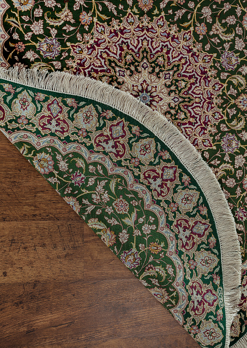 Иранский ковёр из шёлка «QUM MM IR» 14-112-IR NOORI(Oval)