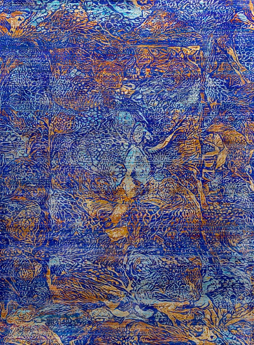 Индийский ковер из шёлка «EBRU SILK» EBR-31