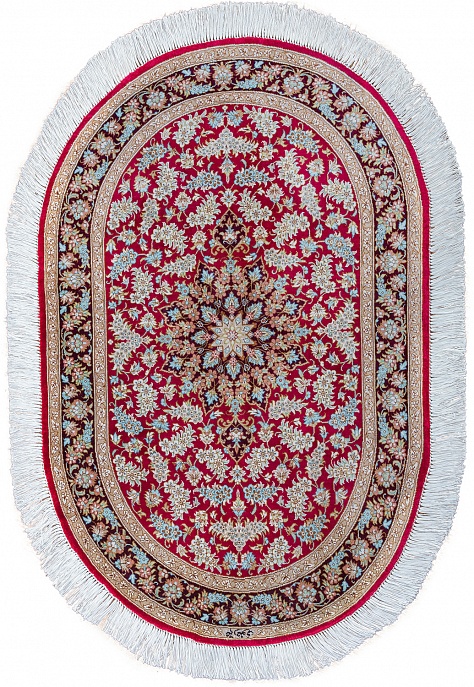 Иранский ковер из шёлка «QUM MM IR» 13-19-IR RAZAVI(Oval) 1