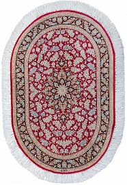 Иранский ковер из шёлка «QUM MM IR» 13-19-IR RAZAVI(Oval) 1