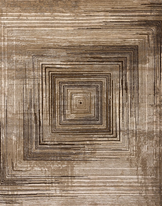 Индийский ковер из бамбукового шёлка, шерсти и хлопка «UVENUTI» LRB1666-MBROWN-LCOFFEE