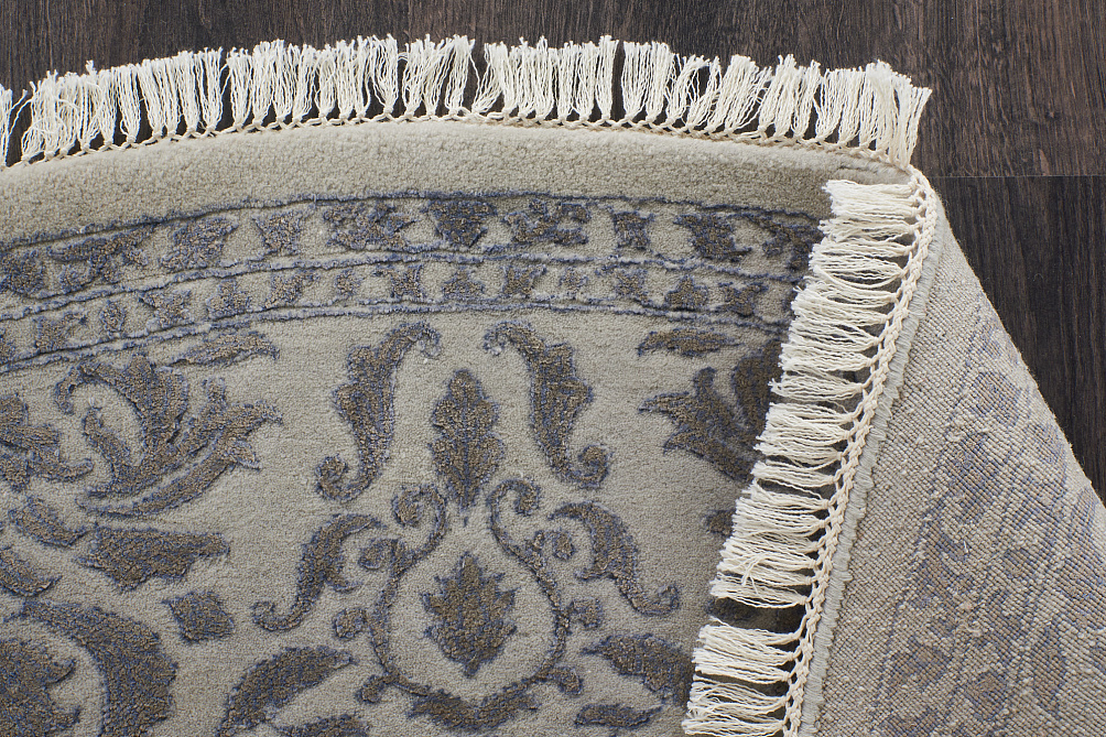 Индийский ковёр из шерсти и арт-шёлка «AGRA R» RO154-LBLU-LBLU(Round)