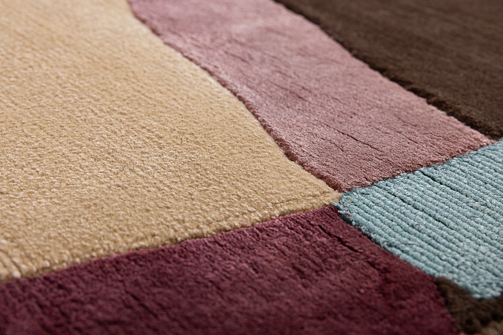 Индийский ковер из шерсти, шёлка и эвкалиптового шёлка «TECTONIC» D1-C5